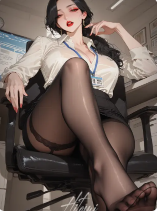 上课盯着老师的黑丝玉足发呆被发现了呢~